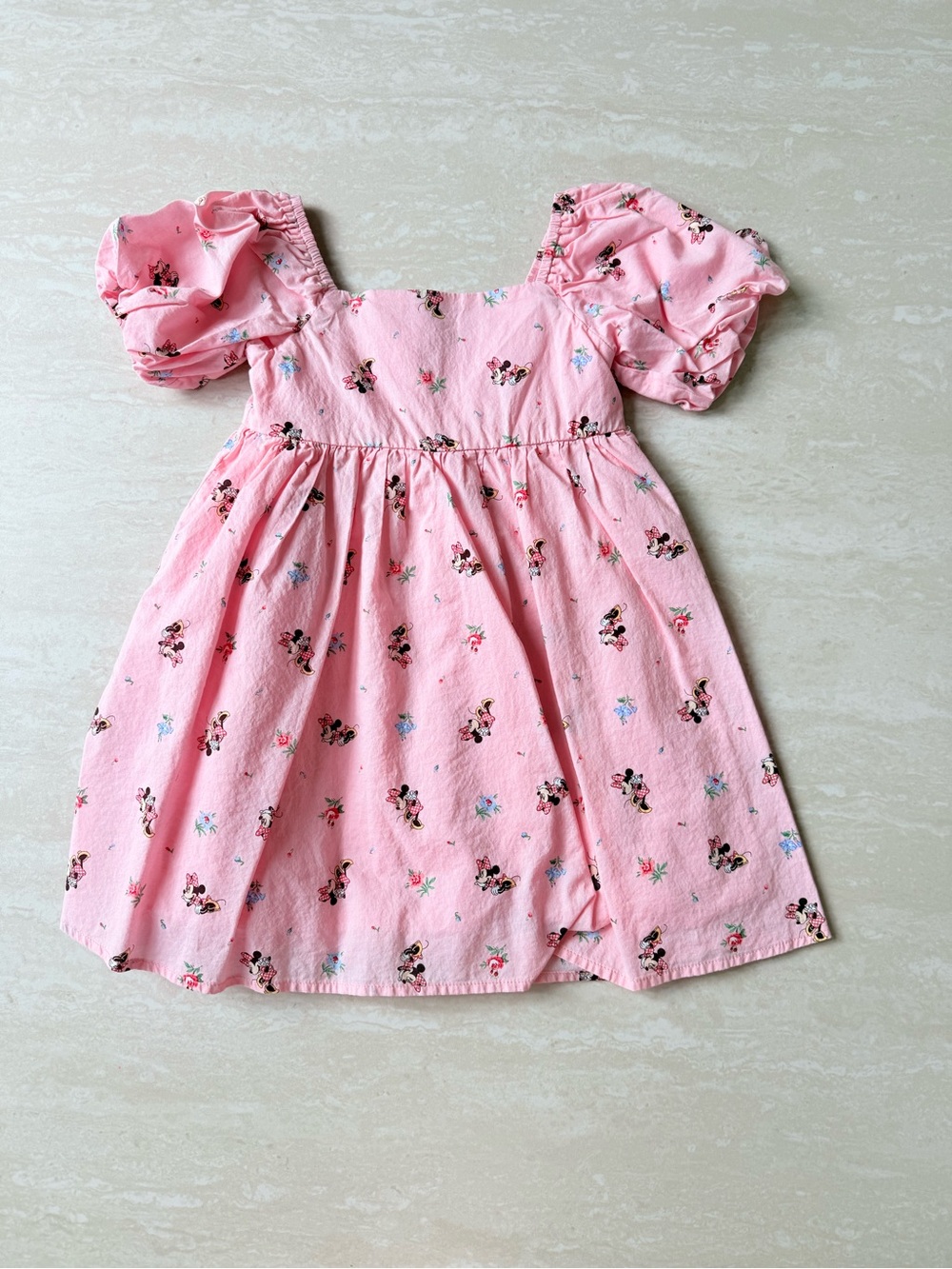 Janie and Jack Pink Puff-Sleeve Floral Dress